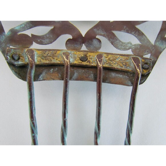 Antique Metal Hair Comb Mantilla Scroll Cutout Ornate 1800s HUGE main image 12
